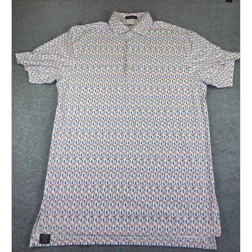 Turtleson Men's Polo Shirt Medium, Multicolor Ice Cream Popsicle Print, Golf Fun - Picture 2 of 7